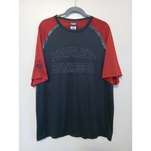harley davidson Barnett El Paso  Black Red colorblock Shortsleeve Jersey Size Xl